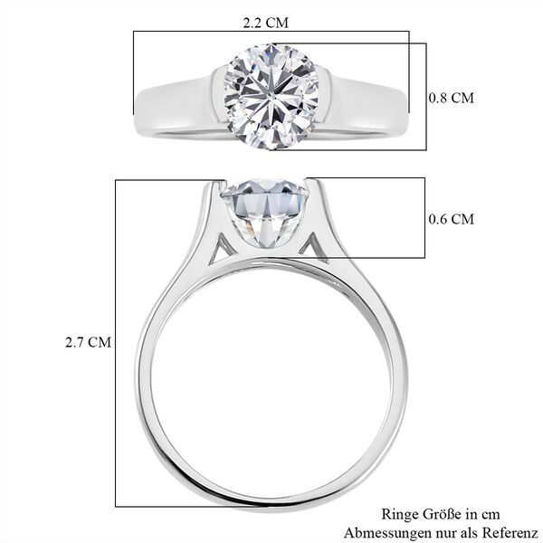 Moissanit Ring 925 Silber rhodiniert (Größe 18.00)  ca. 1.75 ct image number 5