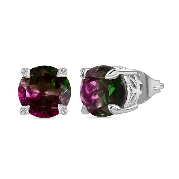 Wassermelonen Triplett Quarz Ohrringe, 925 Silber platiniert - 4,56 ct. image number 0