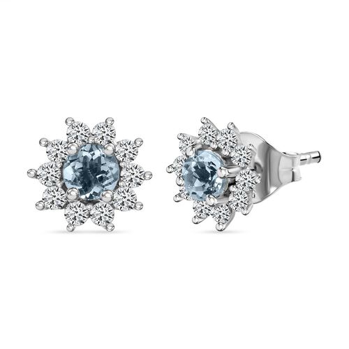 Sternchen Espirito Santo Aquamarin und Zirkon Ohrstecker image number 0