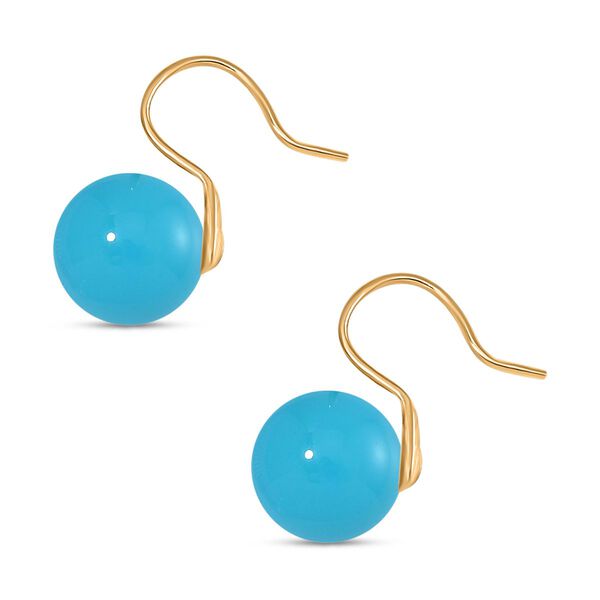 Sleeping Beauty T&uuml;rkis farbe Muschelperle Ohrringe 925 Silber vergoldet image number 4