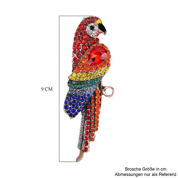 Mehrfarbige Kristall-Brosche, Papagei image number 6