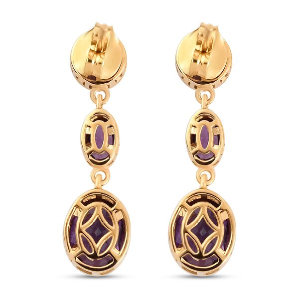 Afrikanische Amethyst-Ohrringe, 925 Silber vergoldet ca. 3,69 ct image number 5