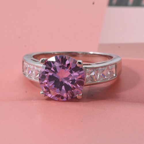 Lustro Stella Rosa Zirkonia, Weißer Zirkonia Ring 925 Silber rhodiniert (Größe 21.00) image number 1