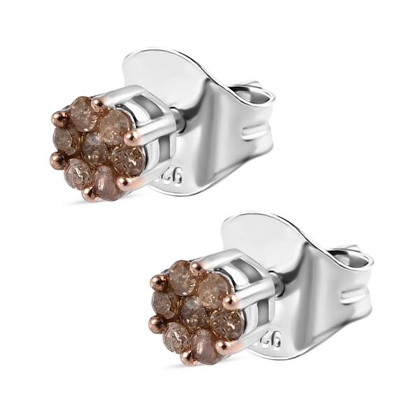 Nat&uuml;rliche Champagner Diamant-Ohrstecker in Druckfassung - 0,16 ct. image number 4