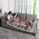 100% Baumwolle Handgewebte Jacquard Decke mit Fransen, 130x150 cm, Orange und Koralle