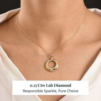 D'Joy Lab Grown Diamant SI Schmuckset ca. 50 cm 925 Silber 750 Gelbgold vermeil ca. 0,14 ct.