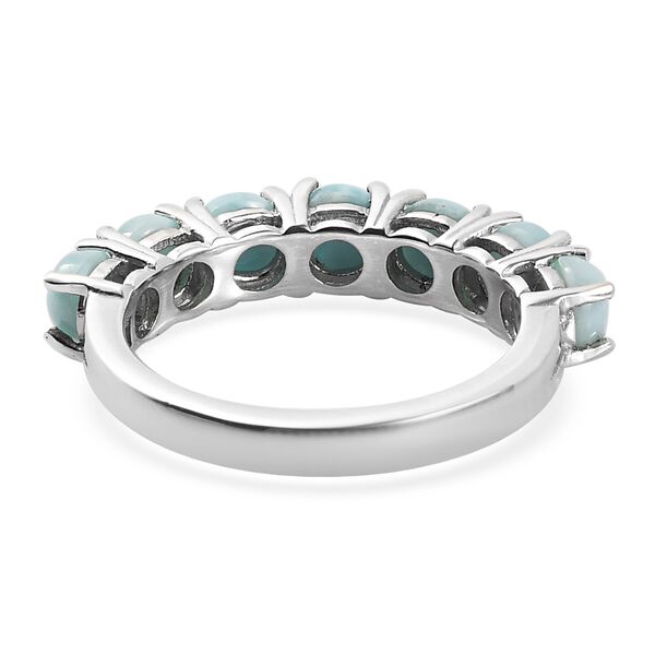 Larimar 7 Stein Ring  925 Silber Platin-Überzug image number 6