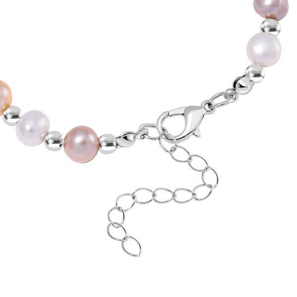 Mehrfarbige S&uuml;&szlig;wasser Perle Armband, flexibel, Messing image number 3