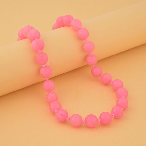 Gef&auml;rbte rosa Jade Halskette, (13-15mm), ca. 50 cm, 925 Silber, ca. 684.00 ct image number 1