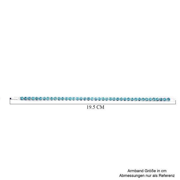 Blaue Kristall-Ohrringe mit Armband, reines Messing image number 5