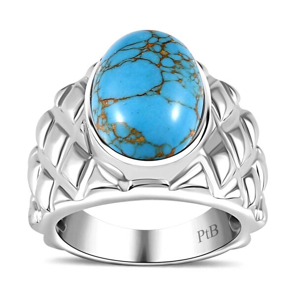 Blaues T&uuml;rkis Ring Messing (Gr&ouml;&szlig;e 17.00) ca. 5,54 ct image number 4