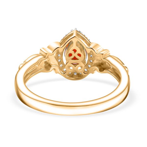 D'Joy AA mexikanischer purpurroter Feueropal und Zirkon Ring - 0,44 ct. image number 6