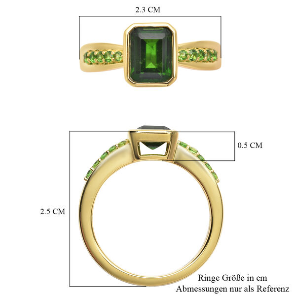 Nat&uuml;rlicher Chromdiopsid-Ring, 925 Silber vergoldet  ca. 1,88 ct image number 7