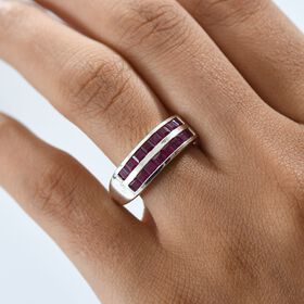 D'Joy AA Rubin Ring, 925 Silber rhodiniert - 2 ct.