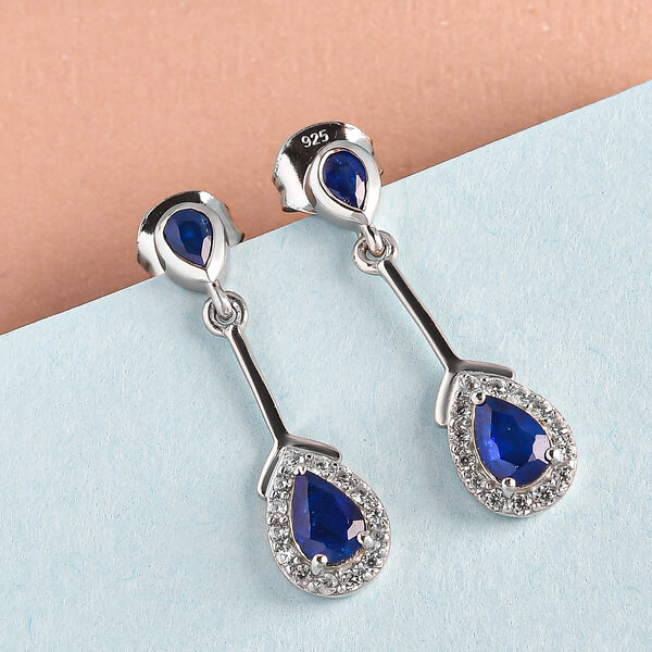 Tansanische, blaue Spinell (DIF)-Ohrringe, 925 Silber platiniert ca. 1,56 ct image number 2