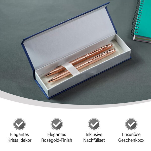 2er Set Kristall Stift, Bronze image number 4