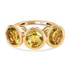 Ouro Verde-Quarz Ring, 925 Silber vergoldet, (Größe 18.00) ca. 5.37 ct