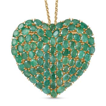 D'Joy Socoto Smaragd Schmuckset ca. 45 cm 925 Silber 750 Gelbgold Vermeil ca. 18.04 ct