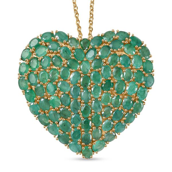 D'Joy Socoto Smaragd Anh&auml;nger mit 45cm Kette - 14 ct.