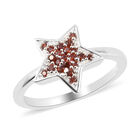 LUSTRO STELLA - Granat Zirkonia Stern Ring 925 Silber image number 3