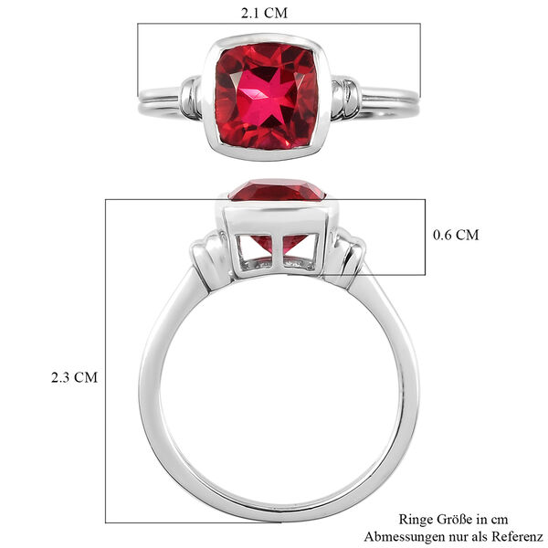 Rubelit-Triplett-Quarz Ring 925 Silber platiniert  ca. 1,68 ct image number 7