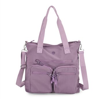 Crossbody-Schultertasche mit Mehrfachf&auml;chern, 31x30x14cm, Helllila