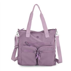 Crossbody-Schultertasche mit Mehrfachfächern, 31x30x14cm, Helllila Crossbody-Schultertasche mit Mehrfachfächern, 31x30x14cm, Helllila
