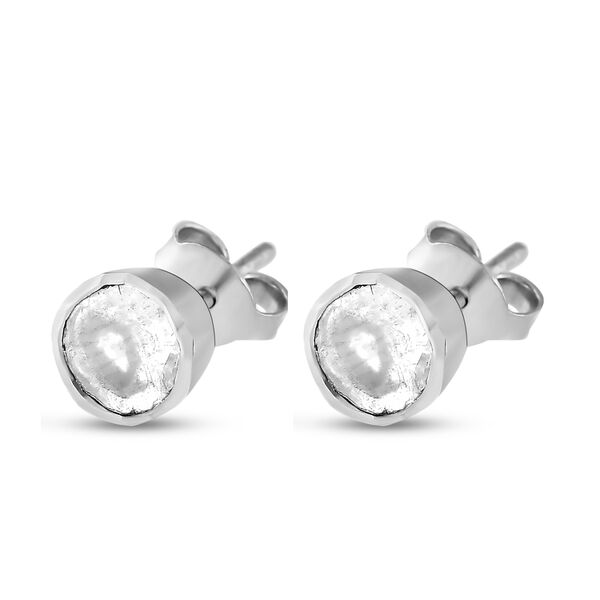 Handgefertigte Polki Solit&auml;r-Diamant-Ohrstecker in Silber, 0,25 ct. image number 6