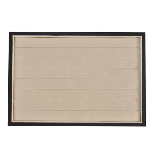 Samt-Ringablage mit 7 Reihen, 35,1x23,9x3cm, Creme image number 0