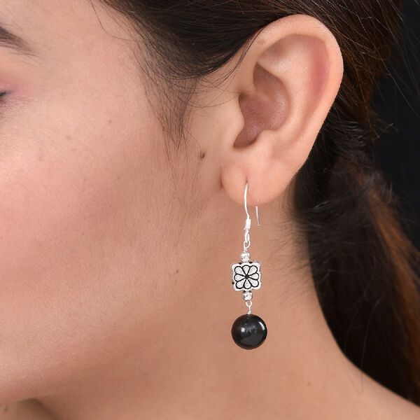 Shungit Ohrringe 925 Silber platiniert ca. 11,25 ct image number 2