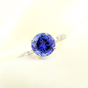 RHAPSODY zertifiziert und geprüft AAAA Tansanit und Diamant Ring in 950 Platin - 3,51 ct.