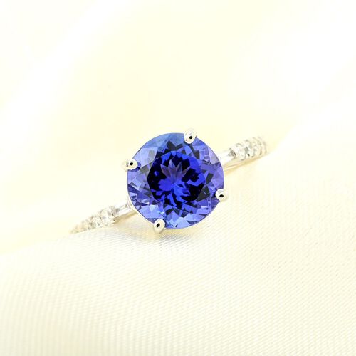 RHAPSODY zertifiziert und geprüft AAAA Tansanit und Diamant Ring in 950 Platin - 3,51 ct. image number 1
