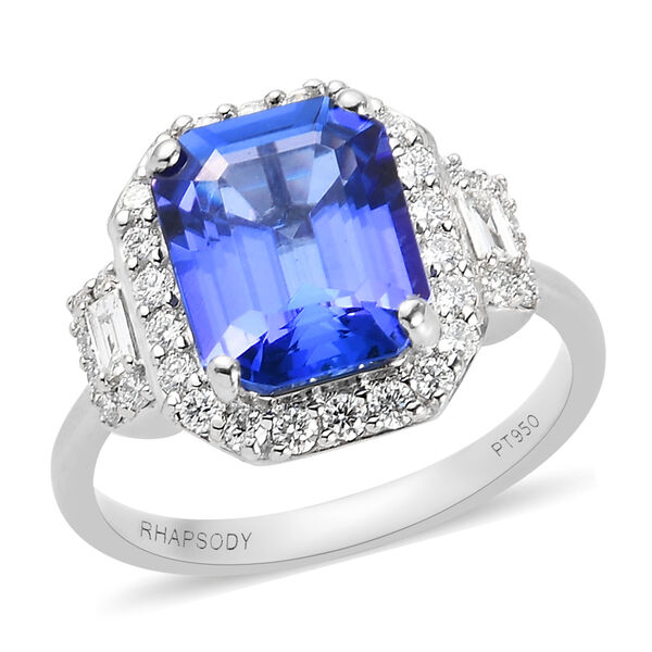 RHAPSODY AAAA Tansanit und Diamant VS2 E-F Ring 950 Platin  ca. 4,08 ct image number 4