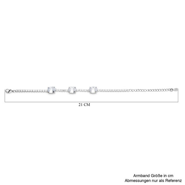 Glas und Zirkonia Armband 15 cm Messing image number 5