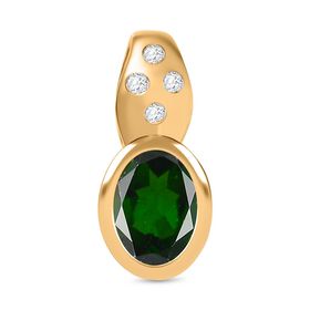 Natürlicher Chromdiopsid und Zirkon-Anhänger - 1,35 ct.