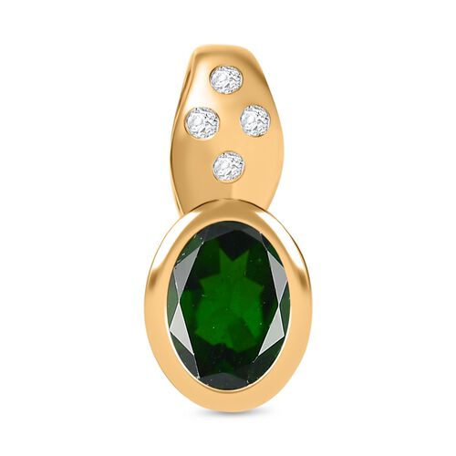 Natürlicher Chromdiopsid und Zirkon-Anhänger - 1,35 ct. image number 0
