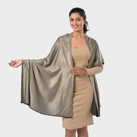 Eleganter Wende-Schal aus Netzgewebe, Viskose, ca. 70x200 cm, Beige