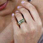 AAA Smaragd, Weißer Zirkon Ring, 925 Silber Gelbgold Vermeil, (Größe 20.00) ca. 1.41 ct image number 2