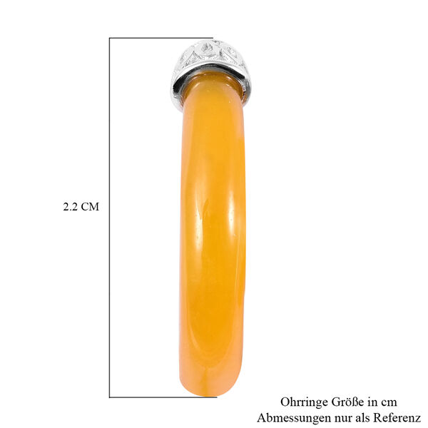 Gelbe Jade-Creolen, 925 Silber rhodiniert, ca. 14,18 ct image number 5