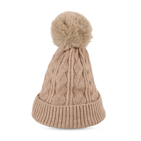 Strickmütze mit Bommel, weiches Mischgewebe, Einheitsgröße, Beige image number 3