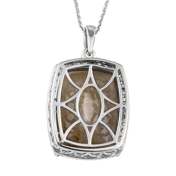 Feuer Labradorit und Zirkon-Anhänger mit 50cm Kette - 20,78 image number 5