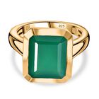 Verde Onyx Ring 925 Silber 750 Gelbgold Vermeil (Größe 17.00) ca. 5,70 ct