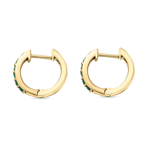 AAA Smaragd Creolen in Silber image number 5