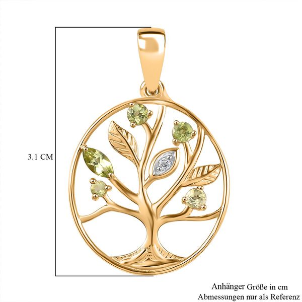 Nat&uuml;rlicher Peridot und Zirkon-Anh&auml;nger - 0,46 ct. image number 6
