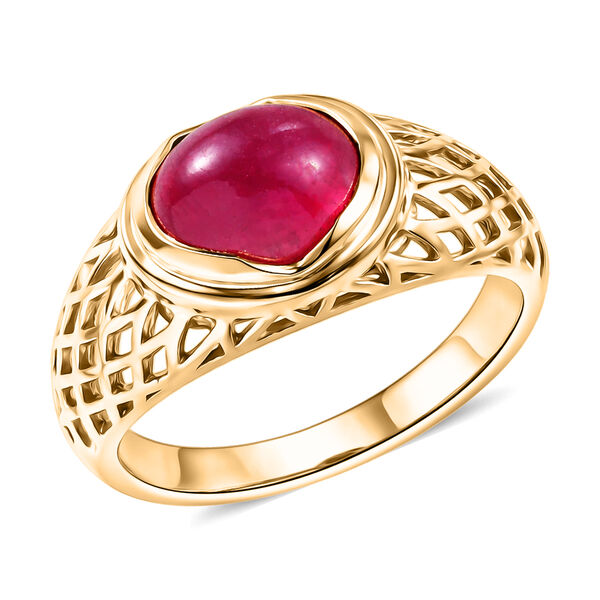 Afrikanischer Rubin (Fissure gef&uuml;llt) Ring 925 Silber vergoldet image number 4