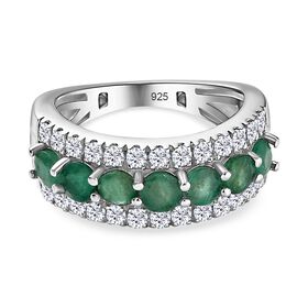 Kagem sambischer Smaragd und Zirkon-Ring - 2,04 ct.