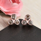 Champagner Diamant Trilogie-Ohrstecker in Silber image number 1