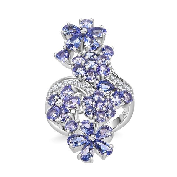 Tansanit Ring 925 Silber rhodiniert (Gr&ouml;&szlig;e 17.00) ca. 4,87 ct image number 4