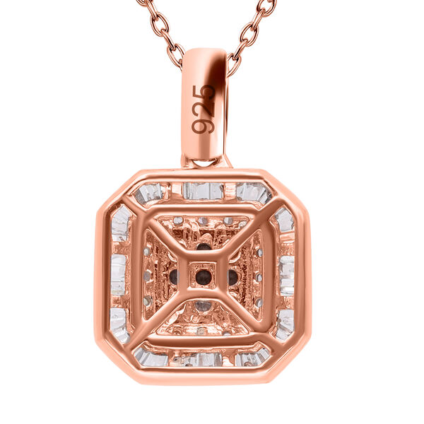 Nat&uuml;rlicher, rosa Diamant, Wei&szlig;er Diamant Anh&auml;nger mit Kette, SGL Zertifiziert 925 Silber Ros&eacute;gold Vermeil ca. 0.33 ct image number 5