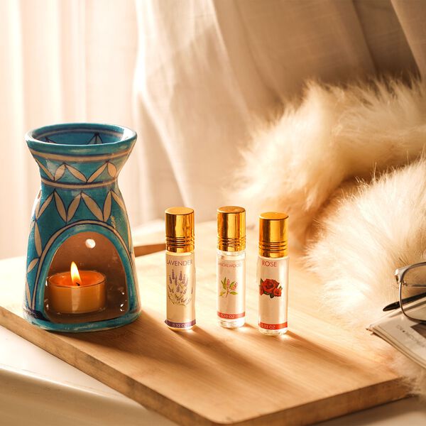 Duftlampe mit 3 &auml;therischen &Ouml;len, Hellblau image number 2